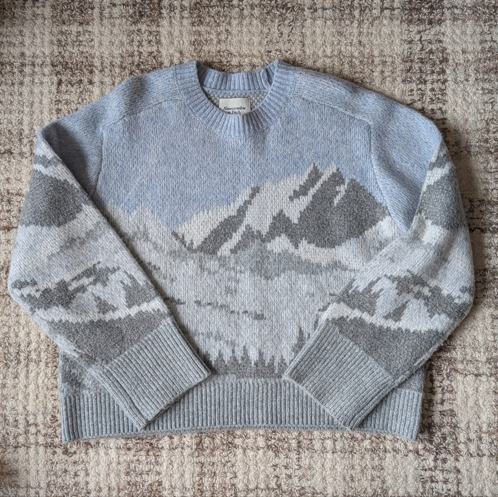 Abercrombie & Fitch Light Gray Knit Sweater